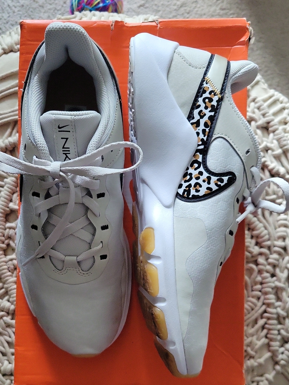 Nike Legend Essential 2 Leopard Print 8 Worn Once Light Bone/Black/Wheat/White